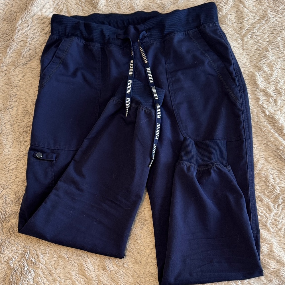 Navy Scrub Jogger Pants with Drawstring